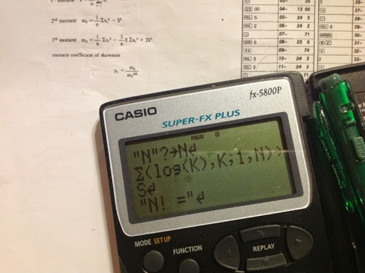 Casio fx 5800p key in simple formula